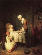 jean-Baptiste-Simeon Chardin Grace Before Dinner Spain oil painting artist